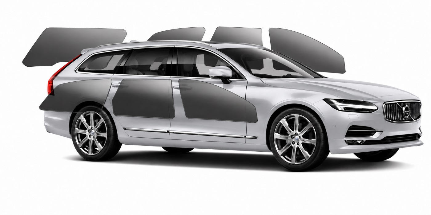 Färdigskuren solfilm monterad på Volvo V90 från SOYAFILM